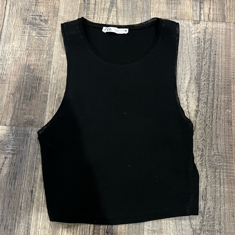 Zara Black Sleeveless Women's Top